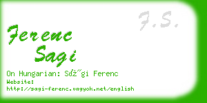 ferenc sagi business card